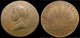Prince James and the Legitimacy of Succession 1697, 25mm diameter in bronze by N.Roettiers, Eimer 376 Obverse: Bust left IAC: WALLIAE PRINCEPS, Revers...