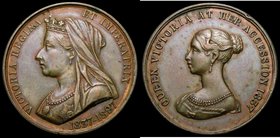 Queen Victoria Diamond Jubilee 1897 37mm diameter in bronze by Jenkins after T.Brock Obverse: Bust left crowned and veiled, VICTORIA REGINA ET IMPERAT...