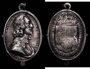 Royalist Badge Charles I undated oval with suspension loop on edge 26mm x 36mm plain borders with suspension loop Eimer 167 variety, MII 360/231, Obve...