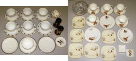 China and Earthenware items, many crockery items, cups and saucers a mixed group with some matching items, mainly from three sets includes Alfred Meak...