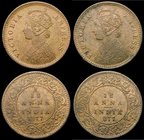 Mint Error - Mis-Strike India 1/12 Anna 1877, KM#483 the 1 of the date and the 1 of the fraction both barely visible under strong magnification GVF, a...