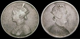 Mint Error - Mis-Strike India Rupee Obverse brockage (1862-1876) with VICTORIA QUEEN legend, approaching Fine, a rare and unusual piece