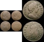 Farthings (3) 1697 GVLIELMS error Peck 660 Fair, Excessively rare with few example known, 1699 Date in legend Peck 681 About Fine bold and even, 1700 ...