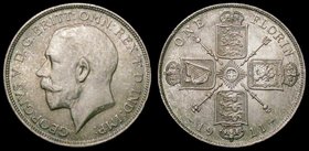 Florin 1911 ESC 929, Bull 3755, Davies 1731 dies 2A GEF nicely toned, the obverse with some light contact marks