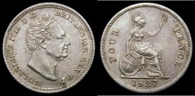 Groat 1837 ESC 1922, Bull 2520, Davies 384 dies 2A GEF with a minor obverse contact mark
