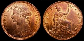 Halfpenny 1890 Freeman 362 dies 17+S UNC and lustrous in an LCGS holder and graded LCGS 82, the second finest known of 20 examples thus far recorded b...