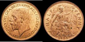 Halfpenny 1925 Modified Effigy Freeman 405 dies 2+B, UNC with almost full mint lustre