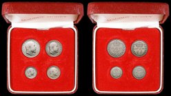 Maundy Set 1902 Matt Proofs ESC 2115, Bull 3618 UNC, the Fourpence with some scratches, the Threepence with a light stain on the obverse, in a modern ...
