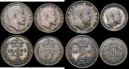 Maundy Set 1907 ESC 2523, Bull 3613 EF once cleaned, now retoned, nevertheless a well matched set, the Fourpence with a thin scratch on the reverse, t...