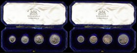 Maundy Set 1911 ESC 2527, Bull 3970 GEF to UNC with matching tone, the Fourpence with small rim nicks, in a contemporary blue Spink case