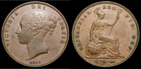 Penny 1855 Plain Trident, DEF C lose Colon, Peck 1509 EF with minor spots and contact marks