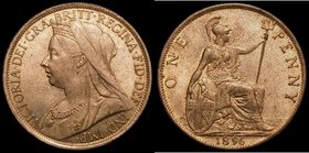 Penny 1896 10 teeth date spacing, as Freeman 143 dies 1+B, Gouby BP1896AA, UNC and with good lustre, in an LCGS holder and graded LCGS 82
