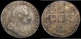Shilling 1723 SSC First Bust, ESC 1176, Bull 1586 NVF/VF the reverse with some toning