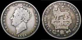Shilling 1826 the 6 overstruck or blundered, visible at the top left curve of the 6, VG and unusual