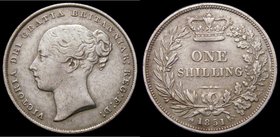 Shilling 1851 as ESC 1298, Bull 2999 with double-barred A in VICTORIA, Fine/Good Fine with some surface marks, Rare