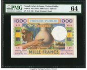 French Afars & Issas Tresor Public, Djibouti 1000 Francs ND (1974) Pick 32 PMG Choice Uncirculated 64. A beautiful, Uncirculated example of this popul...