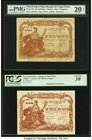 French Indochina Banque de l'Indo-Chine, Haiphong; Saigon 1 Piastre ND (1903-09) (2); Pick 13a; 34a Two Examples PMG Very Fine 20 Net; PCGS Very Fine ...