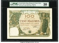 French Indochina Banque de l'Indo-Chine, Haiphong 100 Piastres 6.5.1911 Pick 18 PMG Very Fine 30. An utterly stunning banknote, seldom seen in any gra...
