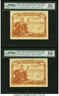 French Indochina Banque de l'Indo-Chine, Saigon 1 Piastre 1901 (ND 1909-21) Pick 34b Two Examples PMG About Uncirculated 55 Net. A pleasing pair of no...