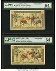 French Indochina Banque de l'Indo-Chine 5 Piastres ND (1951) Pick 75s Two Specimens PMG Choice Uncirculated 64 (2). A beautiful pair of hole punched a...