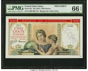 French Indochina Banque de l'Indo-Chine 500 Piastres ND (1951) Pick 83s Specimen PMG Gem Uncirculated 66 EPQ. This simply stunning design was the high...