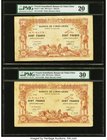 French Somaliland Banque de l'Indochine, Djibouti 100 Francs 2.1.1920 Pick 5 Six Examples PMG Very Fine 20 (2); Very Fine 25; Very Fine 30 (3). A usef...