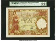 French Somaliland Banque de l'Indochine, Djibouti 500 Francs 20.7.1927 Pick 9a PMG Choice Uncirculated 64 Net. Widely sought after, this large format ...