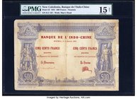 New Caledonia Banque de l'Indochine 500 Francs 3.1.1921 Pick 22 PMG Choice Fine 15 Net. A surviving example highlighted by an allegory of Vasco de Gam...