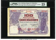 New Caledonia Banque de l'Indochine 1000 Francs on 100 Piastres ND (1939) Pick 40 PMG Very Fine 25. Reissued notes were common in remote locales where...