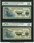 New Caledonia Banque de l'Indochine 1940s Dated Issues. Circulating examples from this Pacific Island; 1000 Francs 1944 Pick 45 PMG Fine 12 Net, minor...