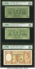 New Hebrides Banque de l'Indochine 5 Francs ND (1943) Pick 1 PMG Choice Extremely Fine 45, 5 Francs ND (1943) Pick 1 PMG About Uncirculated 55, 20 Fra...
