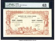Tahiti Banque de l'Indochine 100 Francs 2.1.1920 Pick 6b PMG Choice Uncirculated 63. This eye appealing signature variety has tranquil brown inks on a...