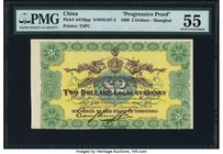 China Ningpo Commercial Bank Limited, Shanghai 2 Dollars 22.1.1909 Pick A61Bpp S/M#S107-2 Progressive Proof PMG About Uncirculated 55. A highly desira...