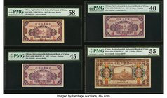 China Agricultural & Industrial Bank of China 10 Cents (3); 1 Dollar 1.2.1927 (3); 1.9.1927 Pick A92a; A93b (2); A95a Four Examples PMG Choice About U...
