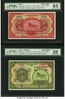 China National Industrial Bank of China 5; 10 Yuan 1924 Picks 526s; 527s Specimens PMG Choice Uncirculated 64 EPQ; Choice About Unc 58. These iconic i...