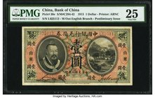 China Bank of China, Shantung 1 Dollar 1.6.1913 Pick 30e S/M#C294-42 PMG Very Fine 25. A well preserved Shantung Branch issue from this popular Bank o...