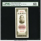 China Bank of China 500 Yuan 1941 Pick 97a S/M#C294-266 PMG Choice Uncirculated 63. A scarce and seldom offered 500 yuan from the 1941 issue in a fres...