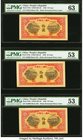 China People's Bank of China 10 Yuan 1949 Pick 815b S/M#C282-25 Three Examples. One example grades PMG Choice Uncirculated 63 with minor stains. The o...