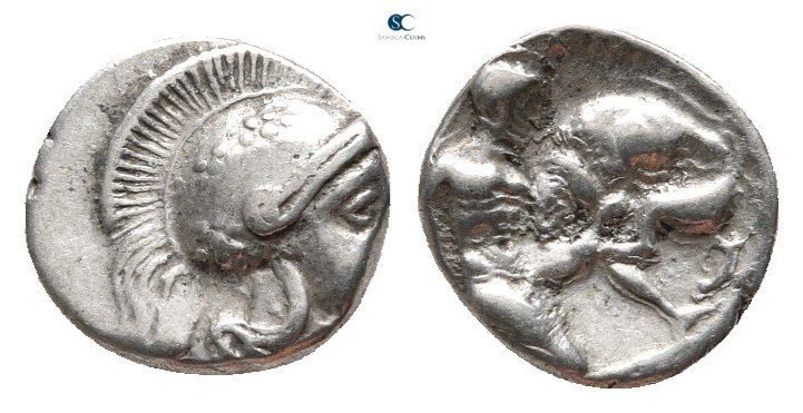 Calabria. Tarentum 400-250 BC. 
Diobol AR

12 mm., 1,09 g.



very fine