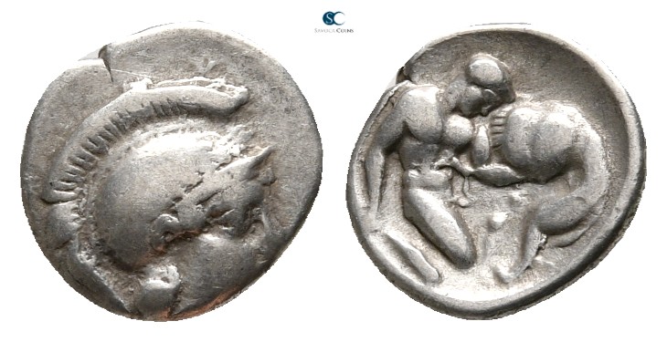 Calabria. Tarentum circa 400-250 BC. 
Diobol AR

12 mm., 1,12 g.



very ...