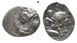 Calabria. Tarentum circa 400-250 BC. Diobol AR