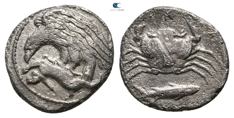 Sicily. Akragas 413-406 BC. 
Hemidrachm AR

15 mm., 1,98 g.



very fine