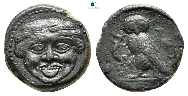 Sicily. Kamarina 420-405 BC. 
Bronze Æ

15 mm., 3,33 g.



very fine, too...