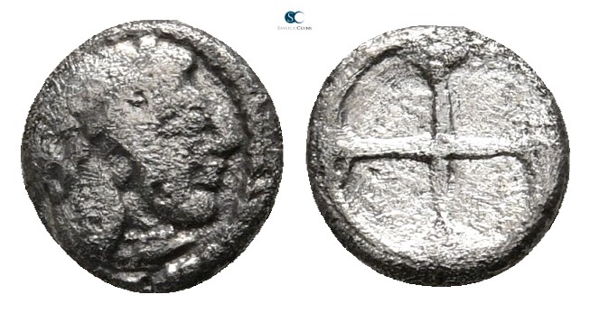Sicily. Syracuse. Hieron I. 478-466 BC. 
Litra AR

9 mm., 0,63 g.



near...