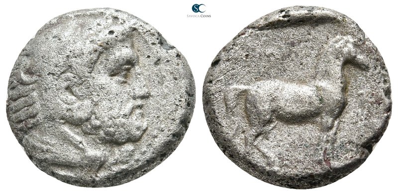Kings of Macedon. Aigai. Amyntas III 393-369 BC. 
Stater AR

20 mm., 7,61 g....