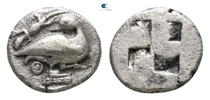 Macedon. Eion 470-460 BC. 
Diobol AR

11 mm., 1,22 g.



good very fine