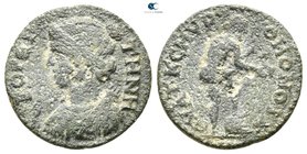 Lydia. Thyateira. Pseudo-autonomous issue AD 193-235. Time of the Severans. Homonoia with Smyrna. Bronze Æ