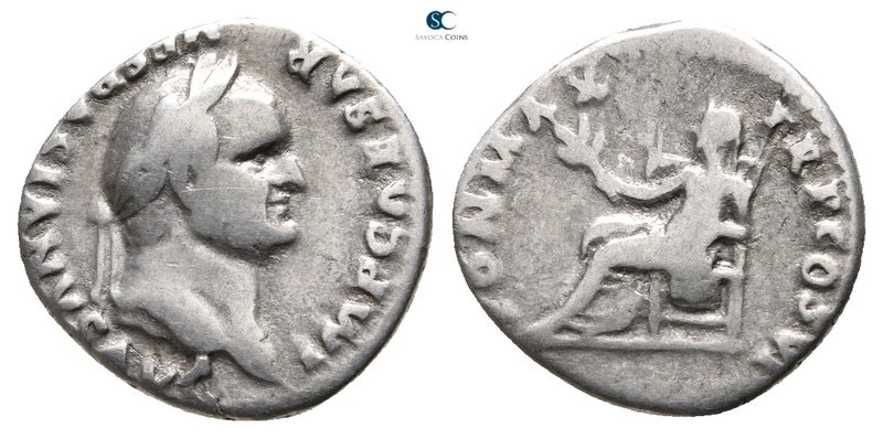 Vespasian AD 69-79. Rome
Denarius AR

18 mm., 3,32 g.



very fine