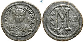 Justinian I AD 527-565. Nikomedia. Follis Æ