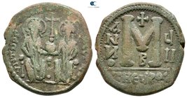 Justin II and Sophia AD 565-578. Byzantine. Follis Æ